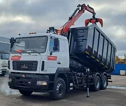 Ломовоз 30 м³ МАЗ 6312С5-8575-012 с КМУ Palfinger VM 10L74M
